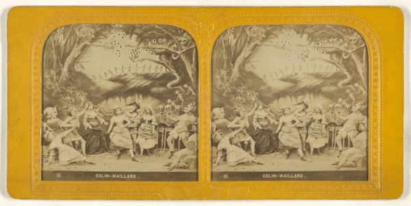 Blindman's Bluff., Colin - Maillard., Adolphe Block, French, 1829 - about 1900, 1860s; Hand-colored Albumen silver print