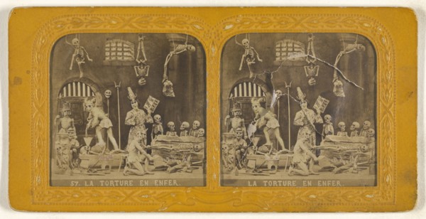 La Torture en Enfer; Adolphe Block, French, 1829 - about 1900, 1860s; Hand-colored Albumen silver print