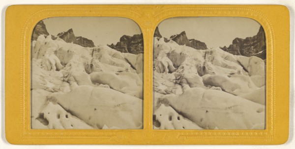 Glacier superieur a Grindelwals, Suisse, Switzerland; Adolphe Block, French, 1829 - about 1900, 1865; Hand-colored Albumen