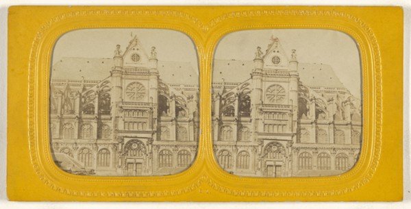Egl. St. Eustache; E. Lamy, French, active 1860s - 1870s, about 1868; Hand-colored Albumen silver print