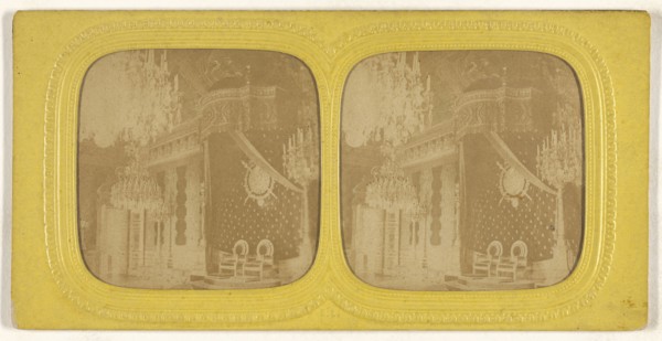 Salle du Trone aux Tuileries, Paris; E. Lamy, French, active 1860s - 1870s, about 1868; Hand-colored Albumen silver print