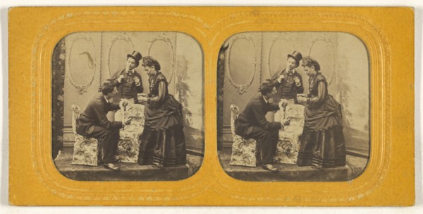 Scene of an  play; J. Lévy, French, active Paris, France 1850s - 1880s, 1855 - 1865; Hand-colored Albumen silver print