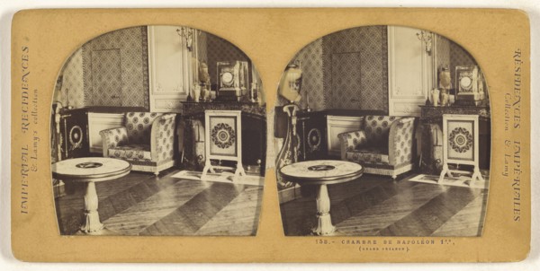 Chambre de Napoleon 1er, Grand Trianon, E. Lamy, French, active 1860s - 1870s, 1855 - 1865; Hand-colored Albumen silver print