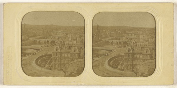 View of Paris, France; London Stereoscopic Company, active 1854 - 1890, 1855 - 1865; Hand-colored Albumen silver print
