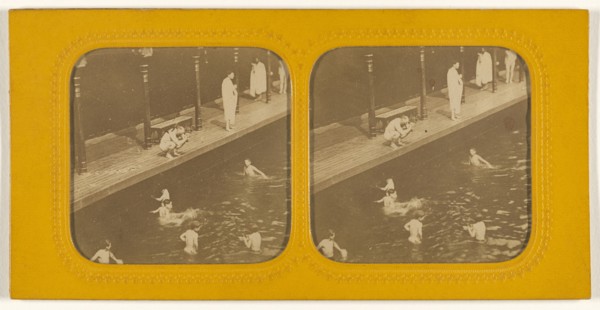 Public bath; about 1860; Hand-colored Albumen silver print