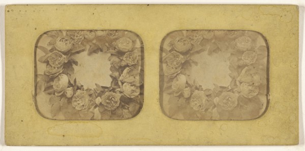 Wreath of flowers; about 1865; Hand-colored Albumen silver print