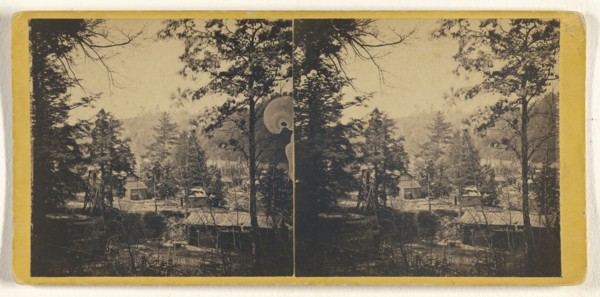 Mouth of Bull Run Looking Out; Wager, American, active Pennsylvania 1860s, about 1865; Albumen silver print