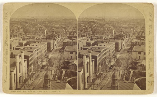 Philadelphia - East - From Colosseum; L. E. Walker, American, 1826 - 1916, active Warsaw, New York, about 1870; Albumen silver