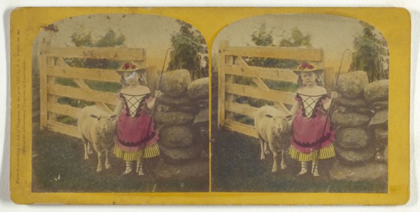 Little Bo Peep; Franklin G. Weller, American, 1833 - 1877, 1871; Hand-colored Albumen silver print