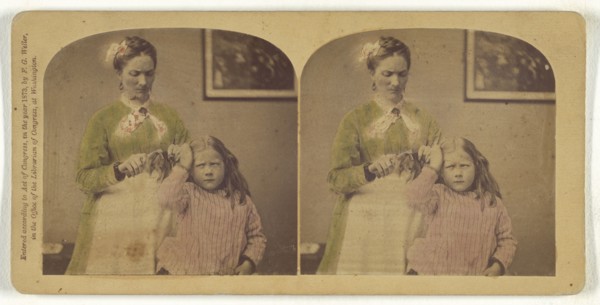Don't Pull So; Franklin G. Weller, American, 1833 - 1877, 1873; Hand-colored Albumen silver print