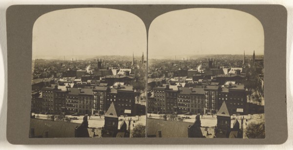 View from City Hall tower looking South. State St. in the foreground. Albany N.Y; Julius M. Wendt, American, active 1900s