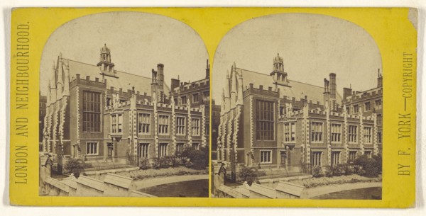 Middle Temple Hall; Frederick York, British, 1823 - 1903, 1865 - 1875; Albumen silver print