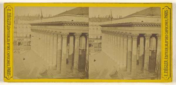 Bourse,  Paris; E. Ziégler, French, active 1870s, about 1875; Albumen silver print