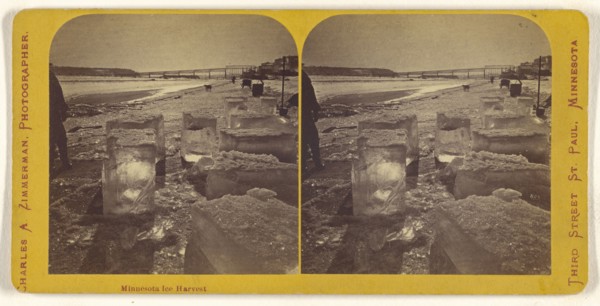 Minnesota Ice Harvest; Charles A. Zimmerman, American, born France, 1844 - 1909, 1870 - 1880; Albumen silver print