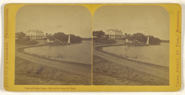 View at Lake Como, two miles from St. Paul; Charles A. Zimmerman, American, born France, 1844 - 1909, 1870 - 1880; Albumen