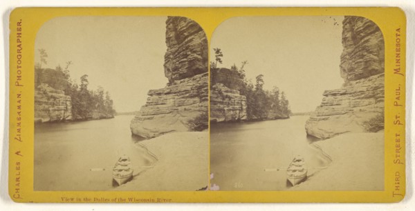 View in the Dalles of the Wisconsin River; Charles A. Zimmerman, American, born France, 1844 - 1909, 1870 - 1880; Albumen