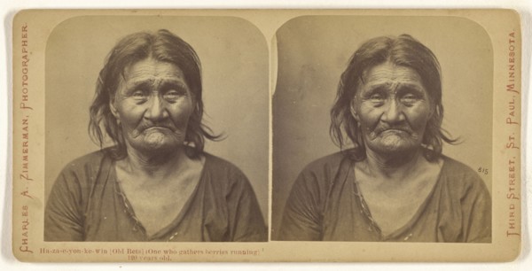 Ha-za-yon-ke-win Old Bets, One who gathers berries running, 120 years old; Charles A. Zimmerman, American, born France, 1844