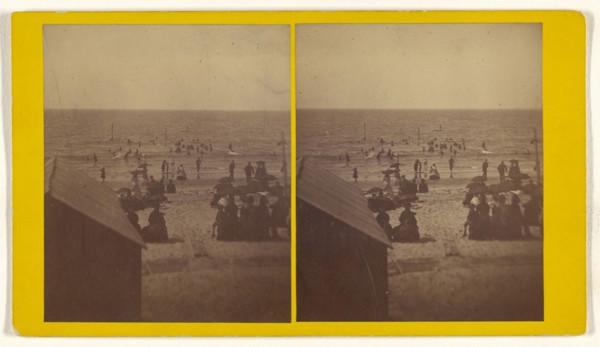 Beach scene; about 1865; Albumen silver print