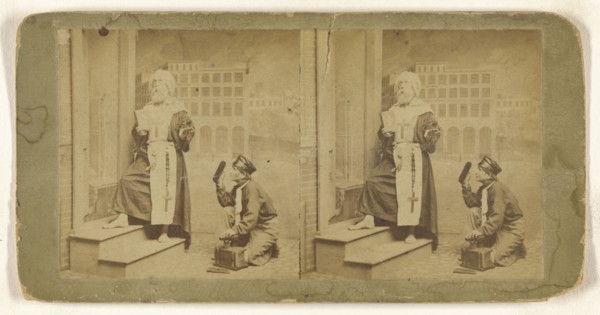 Youthful Depravity,  Want a shine, sir?; about 1860; Albumen silver print