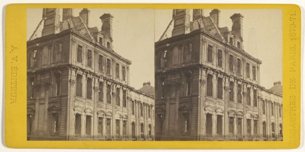 Part of the Tuilleries. Desastres de Paris. 1870 - 71; A.V., French, active Paris, France 1870s, 1870 - 1871; Albumen silver