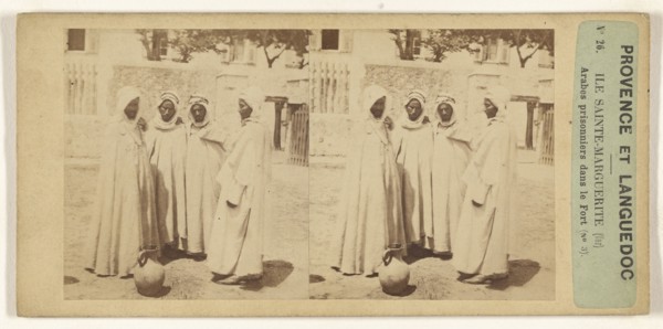 Provence et Languedoc. Ile Sainte-Marguerite, Var, Arabes prisonniers dans le Fort, No. 3, French; about 1858; Albumen silver