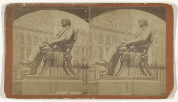 Peabody Statue; about 1865; Albumen silver print