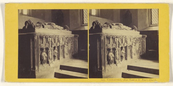 Carmarthen, Altar Tomb in St. Peter's Church; about 1865; Albumen silver print
