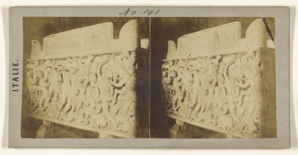 Musee du Vatican. Sarcophage antique; about 1867; Albumen silver print