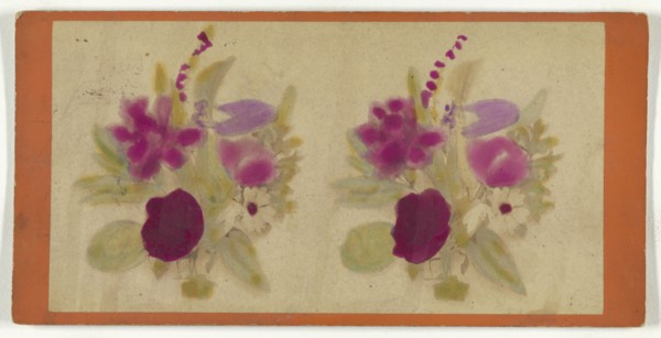 Flower arrangement; about 1870; Hand-colored Albumen silver print