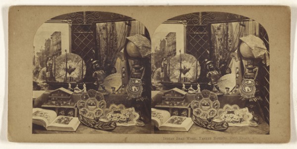 Indian Bead Work, Yankee Notions, Knic Knacs, &c; American; about 1865; Albumen silver print