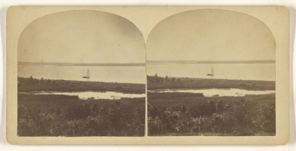 Sailboat on lake; about 1870; Albumen silver print