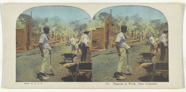 Negroes at Work, Near Cristobal; about 1900; Color Photomechanical