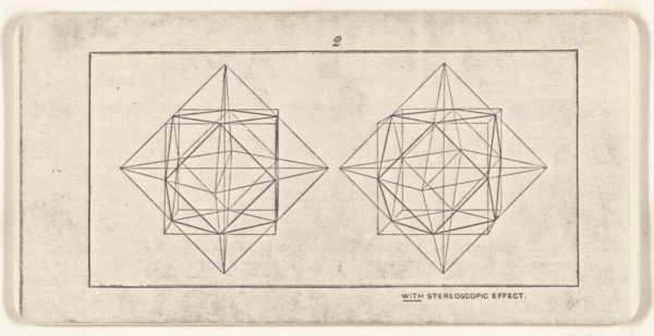 Optical illusion with stereoscopic effect; about 1860; Lithograph