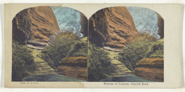 Bottom of Canyon, Starved Rock; American; about 1900; Color Photomechanical