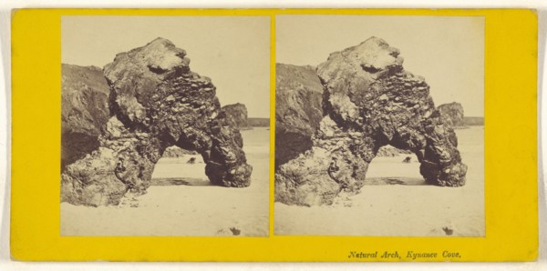 Natural Arch, Kynance Cove; British; about 1860; Albumen silver print