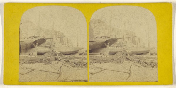 East Cliff, Hastings; British; about 1865; Albumen silver print