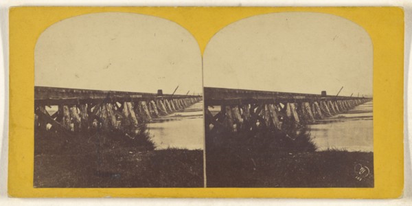 North Platt Bridge, 1st Crossing; British; about 1865; Albumen silver print