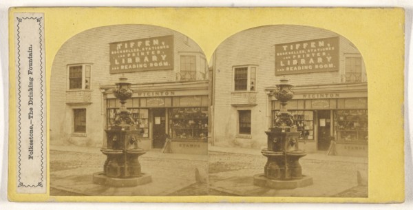 Folkestone. - The Drinking Fountain; British; about 1865; Albumen silver print