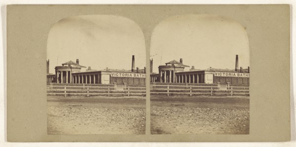 Victoria Baths; British; about 1865; Albumen silver print