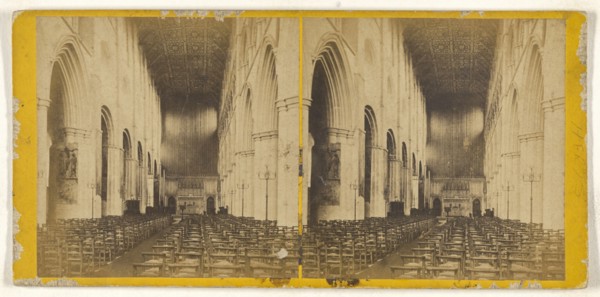 Nave, St. Albans Abbey; British; about 1860; Albumen silver print