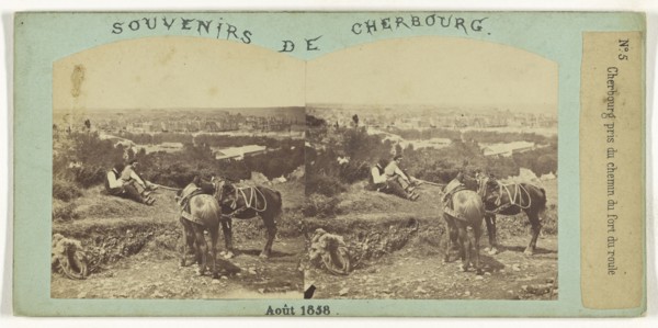 Cherbourg pris du chemin du fort du roule; French; August 1858; Albumen silver print