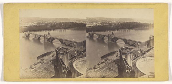 High angle view of  French city; French; about 1865; Albumen silver print