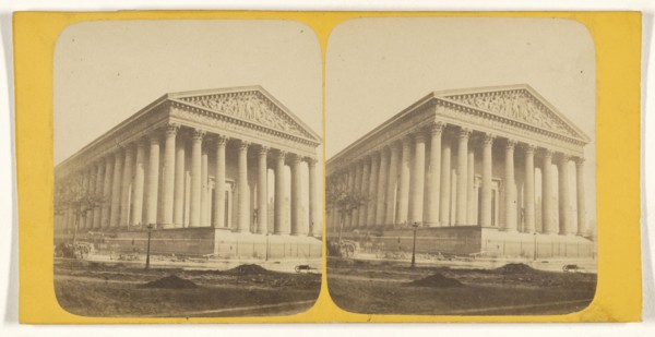 Eglise de la Madeleine; French; about 1865; Albumen silver print