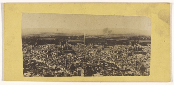Panoramic view of Granada, Spain; French; about 1865; Albumen silver print