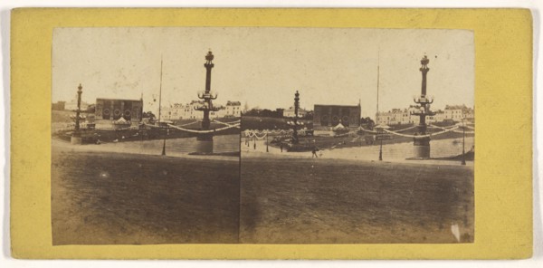 French city view; French; about 1860; Albumen silver print