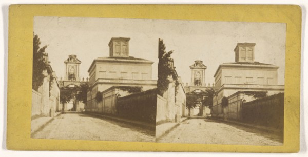 French city view; French; about 1855; Salted paper print