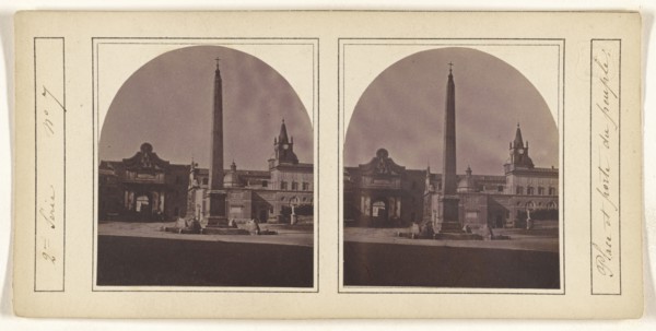 Place et porte du pueple; Italian; about 1860; Albumen silver print