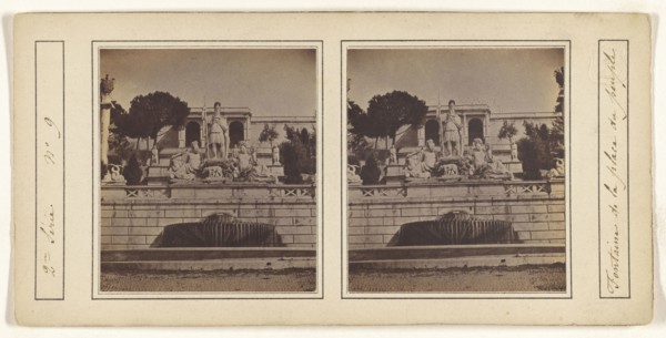 Fontaine de la place du peuple; Italian; about 1860; Albumen silver print