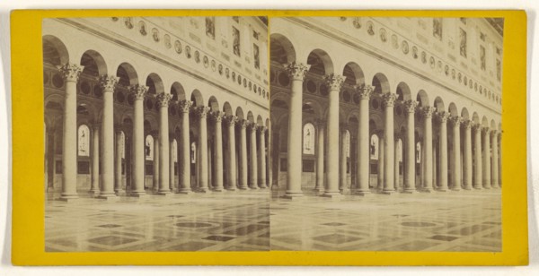 Rome. Interior of St. Paul's Church; Italian; about 1860; Albumen silver print