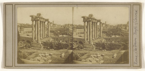 Rome - The Forum. Temple of Concord; Italian; about 1865; Albumen silver print